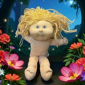 Hasbro Cabbage Patch Kids 1990 Crimp N Curl Blonde Hair Retro Toy Doll Vintage